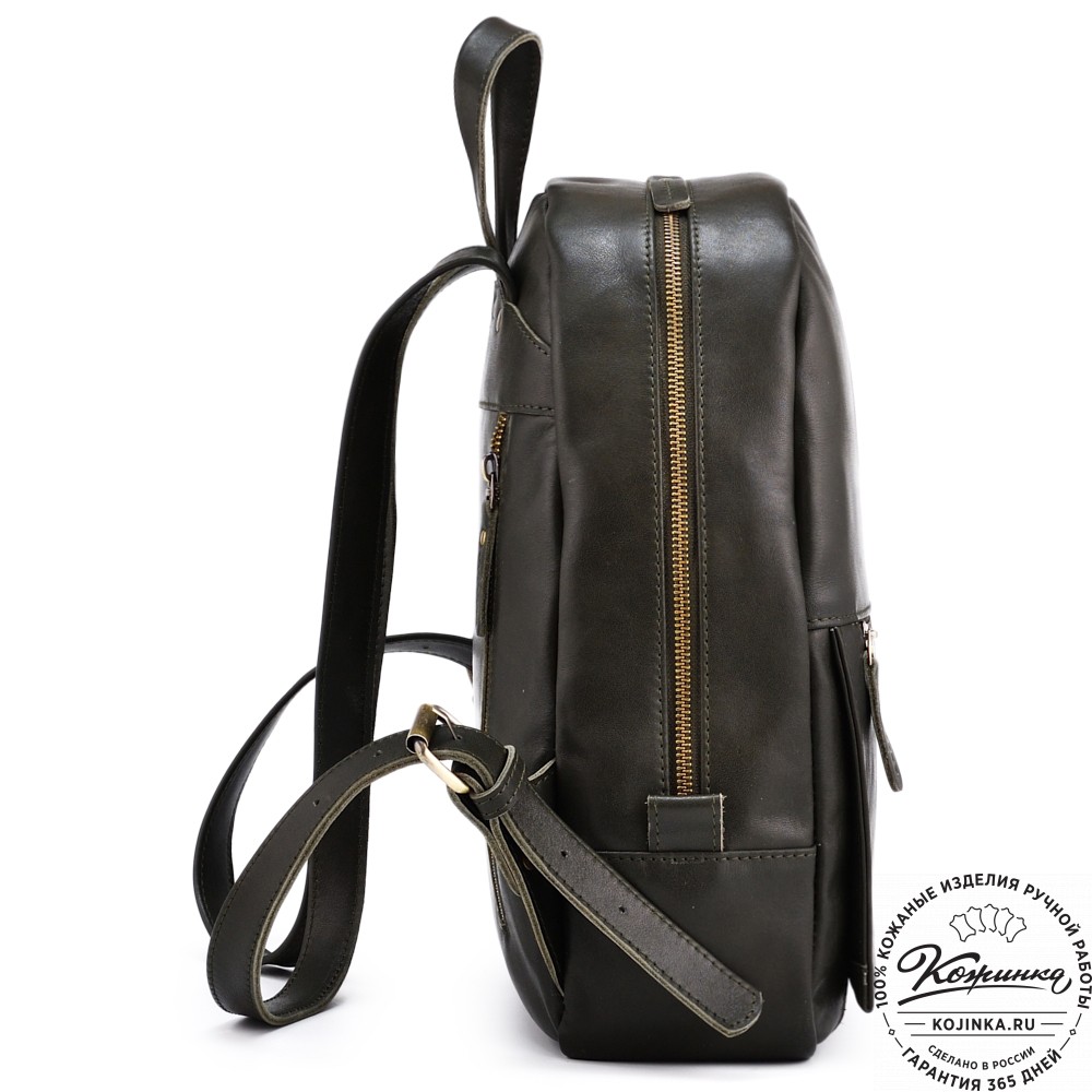 Кожаный рюкзак "Джессика" (хаки гладкая кожа)